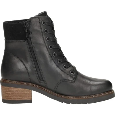 Afbeelding van Remonte Veterboots, Dames, Maat: 43, Nachtschwarz Leer
