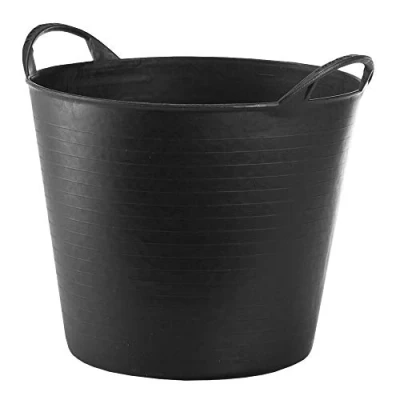 Afbeelding van RED HOG Flexi Bag Tuinmand van kunststof, 26 liter, rond, voor huis, tuin, gebouw, super sterk, multifunctioneel, versterkingsribben, scheurvast, handgrepen