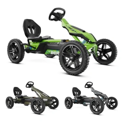 Afbeelding van BERG Rally DRT Green Skelter Soundbox Race Verstelbare stoel Schokabsorberende off road veren 4 tot 12 jaar Groen