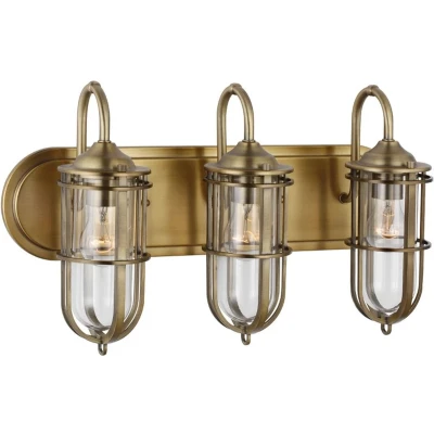 Afbeelding van Feiss LED Wandlamp Urban Restoration 3X E27 Max 60W IP44 Dark Antique Brass