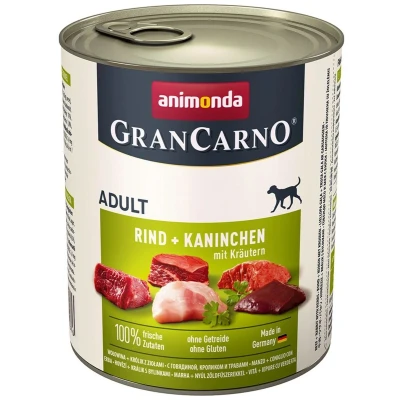 Afbeelding van ANIMONDA GranCarno Adult Rundvlees met konijn en kruiden nat hondenvoer 800 g