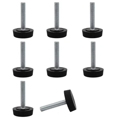 Afbeelding van SKIR&#039;CO 8 stuks meubelnivelleringspoten M6 x 30 mm, verstelbare ronde poten met een diameter van 25 schroefdraadnivelleringsvoet
