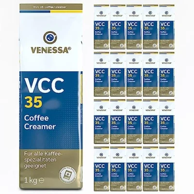 Afbeelding van Venessa Coffee Creamer VCC35 20 x 1 kg Hoogwaardige koffiewitmaker voor Vending automaten, hoge witheid, gemakkelijk oplosbaar, aromabeschermingszak