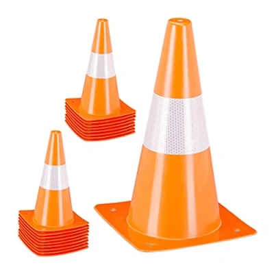 Afbeelding van Relaxdays Verkeerskegels set van 18 pylonnen afzetkegels met reflectieband 30 cm