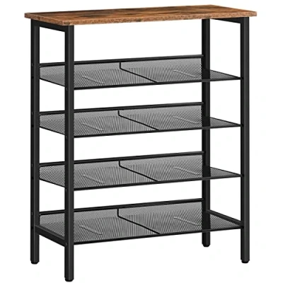 Afbeelding van HOOBRO Schoenenrek, schoenenrek met 5 niveaus, 60 x 30 85 cm, plat of schuin, opbergrek, stabiel, voor entree, woonkamer, slaapkamer EBF106XJ01