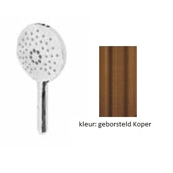 Afbeelding van Waterevolution ronde handdouche met 3 standen PVD geborsteld Koper T1620RCPE