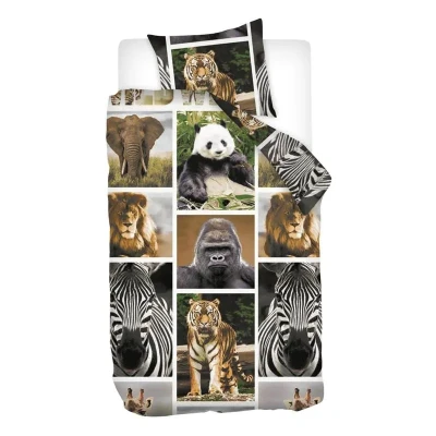 Afbeelding van Snoozing Wildlife dekbedovertrek Multi Junior (120x150 cm + 1 sloop)