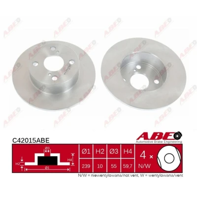 Afbeelding van SAKURA 605 20 3711 Remschijf Achteras 240 10 volledig TOYOTA: Corolla VIII Liftback, Compact, Saloon