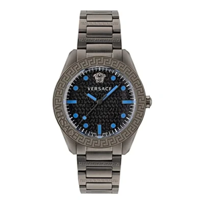 Afbeelding van Versace Watches Greca DOME Horloge, Heren, Maat: One Size, Gunmetal/black