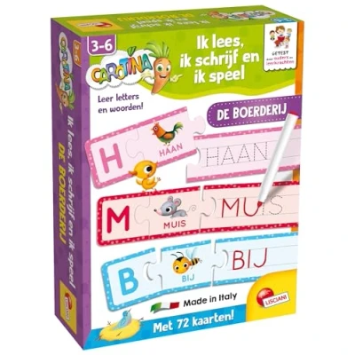 Afbeelding van LISCIANI Ik lees, schrijf en speel leer de letters woorden van boerderij educatief spel voor kinderen 3 tot 6 jaar Carotina