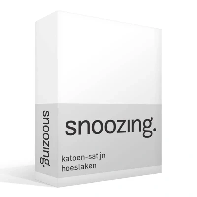 Afbeelding van Snoozing Katoen satijn Hoeslaken Eenpersoons 70x200 cm Wit