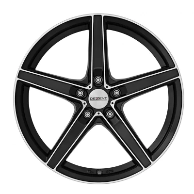 Afbeelding van DEZENT 5 gat 16duim 115mm lichtmetalen Velg RN dark mattschwarz Front poliert TRNPUBP40