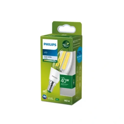 Afbeelding van Philips Ultra Efficient LED kaarslamp Transparant 40 W E14 Koelwit licht