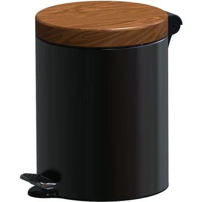 Afbeelding van ALDA Excellent, Pedaalemmer 5L Zwart/Bruin, 22x21.5x29 cm black / Colour