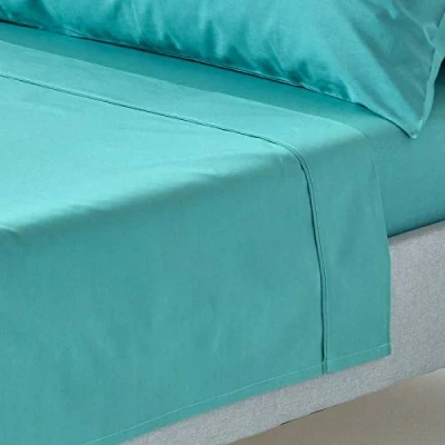 Afbeelding van Homescapes Perkaal laken zonder elastiek 230 x 255 cm, zeegroen 100% Egyptisch katoen