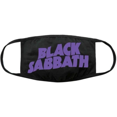 Afbeelding van Black Sabbath Wavy Logo Masker Zwart