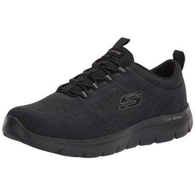 Afbeelding van Skechers Arch Fit Comfy Wave Sneakers voor dames, zwart.