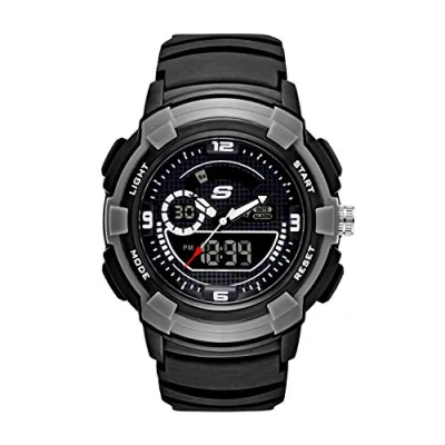 Afbeelding van Skechers Herenhorloge, Anadigi uurwerk met siliconen armband, leer of roestvrij staal, Grafiet en grijs, Armband