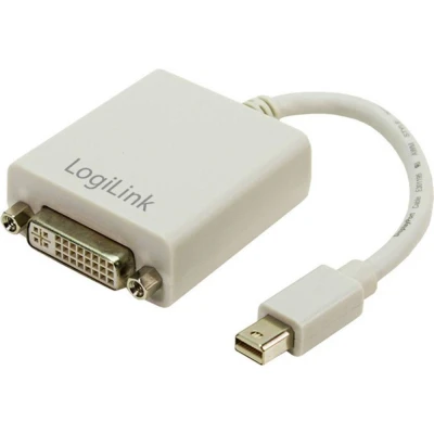 Afbeelding van LogiLink CV0037 DisplayPort / DVI Adapter [1x Mini stekker 1x bus 24+5 polig] Wit 0.09 m