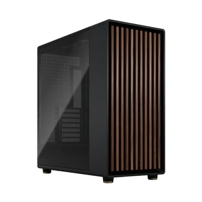 Image de Boîtier PC North XL Charcoal Black TG Dark FD C NOR1X 02 E ATX Design élégant en bois et alliage
