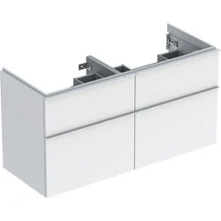 Afbeelding van Geberit iCon onderbouwkast voor dubbele wastafel met 4 schuifladen,