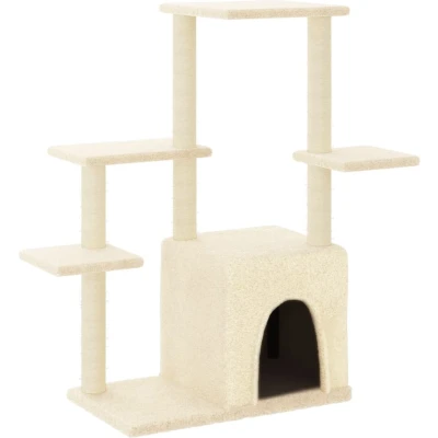 Afbeelding van vidaXL Kattenmeubel met sisal krabpalen 97,5 cm crèmekleurig