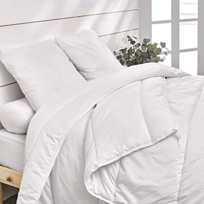 Afbeelding van Bleu Câlin dekbed voor 4 seizoenen, anti mijt, antibacterieel, 3 in 1, licht zomerdekbed + tussenseizoen = warm winterdekbed, eenvoudig te monteren, 240 x 260 cm, gemaakt Frankrijk