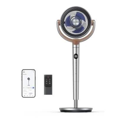 Afbeelding van Dreo Sokkelventilator, 80 voet graad, voetstukventilator voor de hele kamer, 120 + oscillerende ventilatoren met afstandsbediening/spraak/wifi/Alexa, 8 snelheidsinstellingen, 5