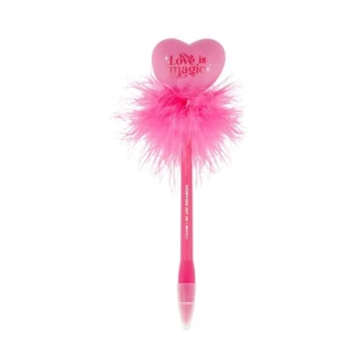 Afbeelding van Legami Balpen met lichtgevende hart, Love is Magic, roze inkt, led pen om te schrijven voor kinderen en volwassenen, 0,7 mm punt, hart