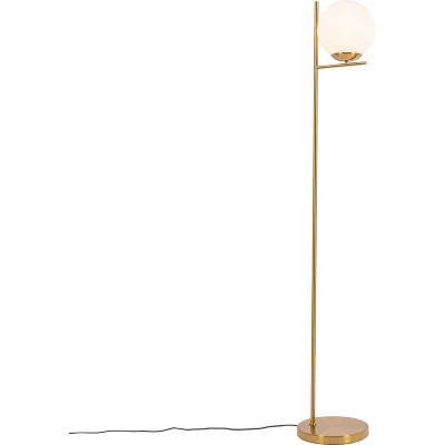 Afbeelding van QAZQA Art Deco vloerlamp goud en opaal glas Flore