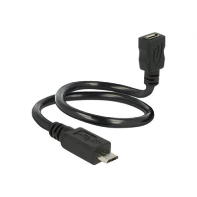 Image de Delock OTG ShapeCable Rallonge de câble USB Micro type B (F) pour (M) 2.0 35 cm noir