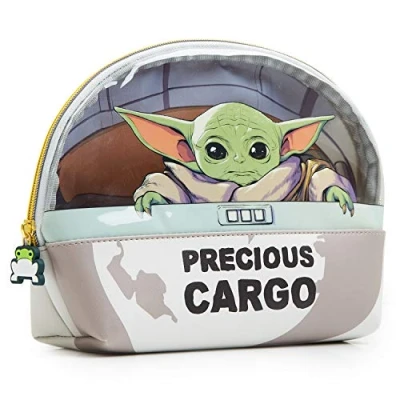Afbeelding van Star Wars Baby Yoda Wastas, grote capaciteit toilettas voor mannen, vrouwen, tieners en kinderen, met het kind uit The Mandalorian, cadeaus jongens, meisjes volwassenen, Grijs, Eén maat