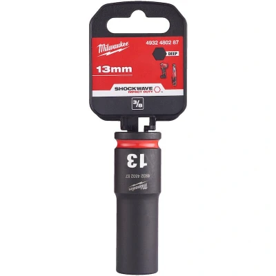 Afbeelding van MILWAUKEE 4932480287 SHOCKWAVE slagdop lang 3/8&quot; 13 mm