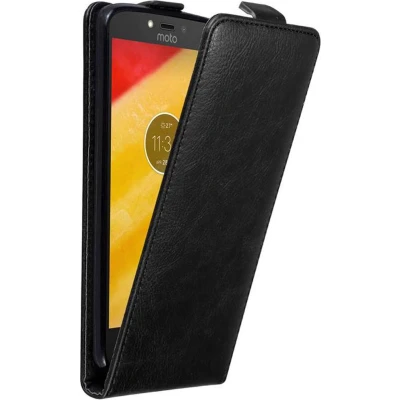 Afbeelding van Cadorabo Hoesje geschikt voor Motorola MOTO C PLUS in ZWARTE NACHT Beschermhoes flip design Case Cover met magnetische sluiting
