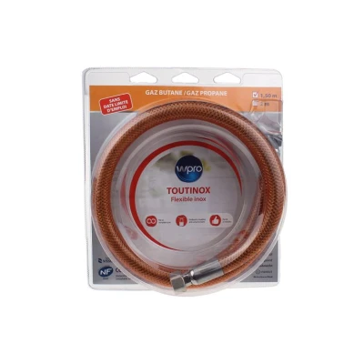 Image de Wpro Tbe150 tuyau gaz butane 1,50m toutinox (illimité 484000000334