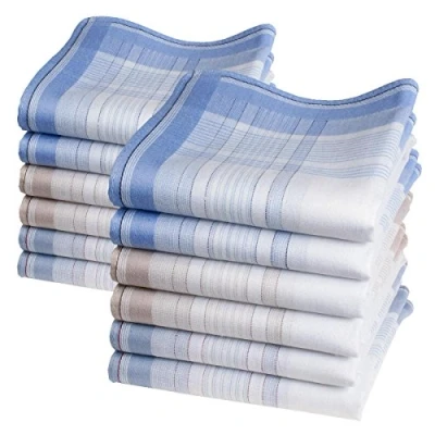 Afbeelding van merrysquare Zakdoeken voor heren 100% katoen 40 cm x model Lewis (x12)