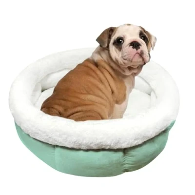 Afbeelding van ODIWEN Hondenbed, donut voor honden en katten, kattenmand, pluche bed honden, wasbaar, rond, kussen, kat, hond, 60 x 23 cm (lichtgroen)