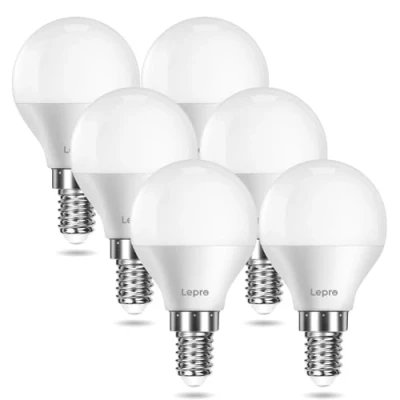 Afbeelding van LE E14 LED lamp, 6 pack, 5,8 W 470 lumen gloeilamp, komt overeen met 40 2700 Kelvin warm wit, P45 180 stralingshoek spaarlamp