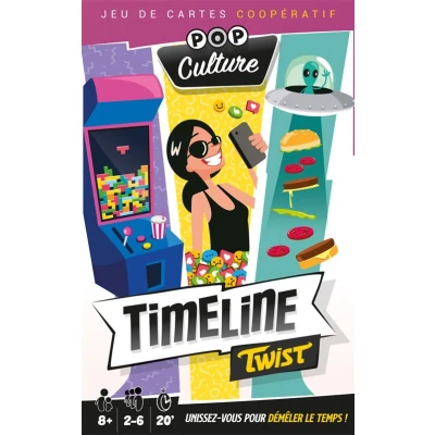 Afbeelding van Tijdlijn Twist Pop CultureAsmodee Coöperatief kaartspel 2 tot 6 spelers vanaf 8 jaar