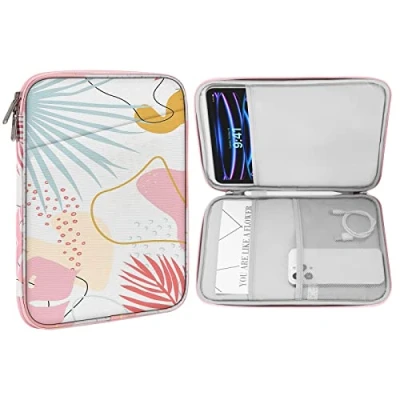 Afbeelding van MoKo Tablethoes 9 11 inch, compatibel met iPad Pro M4 2024/11 inch Air M2 2024/iPad 10e 10,9 5/4 10,9, Galaxy Tab S9/S8/A8/A7 2022, tropisch blad
