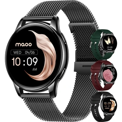 Afbeelding van Maoo Ventura AMOLED Smartwatch Dames Zwart