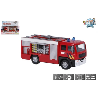 Afbeelding van Kids Globe Brandweerauto Tankauto Metaal Licht Geluid 13 cm