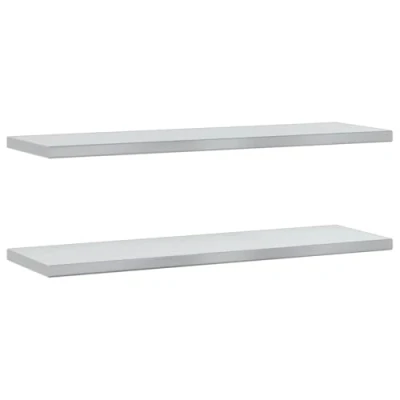 Afbeelding van Wandschappen 2 st 100x30x3 cm roestvrijstaal zilverkleurig