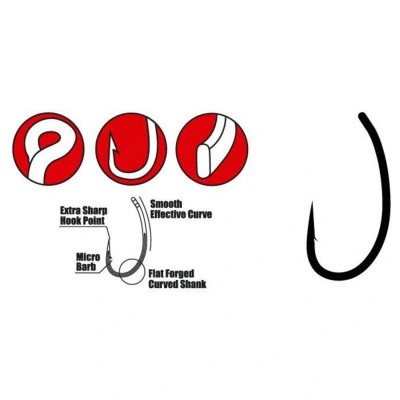 Afbeelding van Gamakatsu G Carp Hump Back Hooks Grey #8 Vishaak