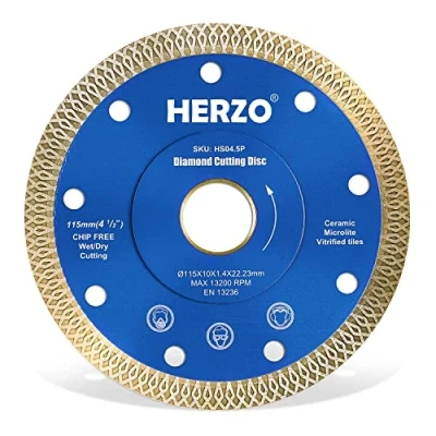 Afbeelding van HERZO Diamantsnijschijf 115 mm, diamantcirkelzaagblad voor het snijden van porseleinen tegels, graniet, keramiek marmer