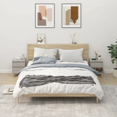 Afbeelding van Nachtkastjes 2 st 40x35x50 cm betongrijs