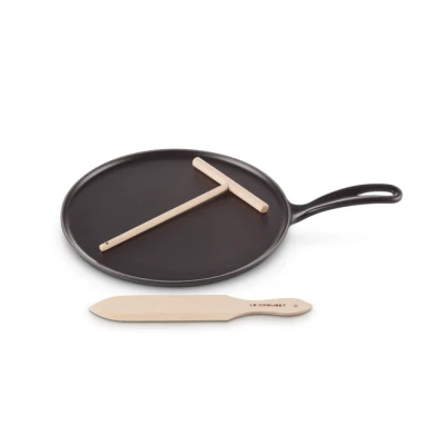 Afbeelding van Le Creuset Gietijzeren Pannenkoekpan In Mat Zwart 27cm