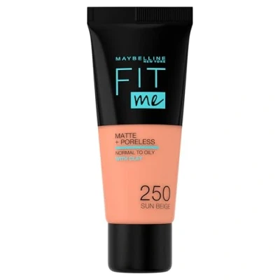 Image de Maybelline Fit Me! Matte+ Poreless Liquid Foundation 250 Sun Beige 30 ml