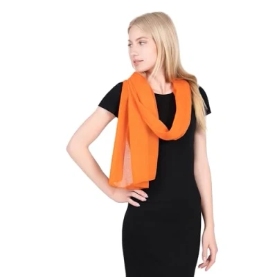 Afbeelding van ALLEE DU FOULARD Trendy sjaal van 100% katoen Oranje afmetingen 180 x 50 cm checheche voor dames en heren verschillende kleuren,