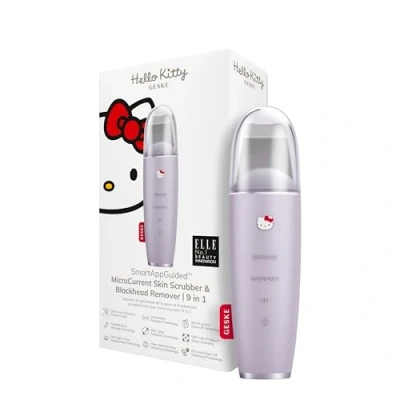 Afbeelding van GESKE x Hello Kitty SmartAppGuided™ MicroCurrent Skin Scrubber &amp; Blackhead Remover 9 in 1 Tools huidverzorging Reinigingssapparaat Anti aging en reiniging facelift Mee eter verwijderaar